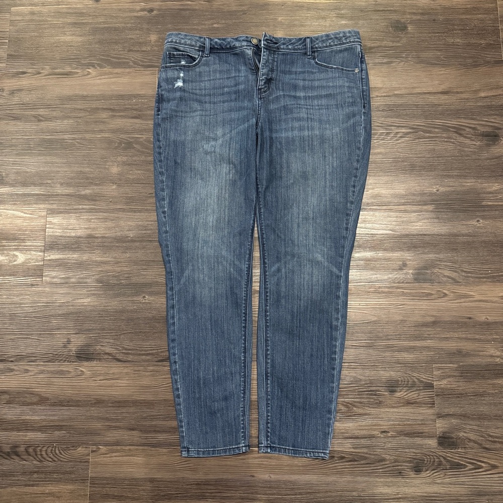 Simply Vera Vera Wang Skinny Jeans Womens 16 Dark Wash Blue Denim Stretch